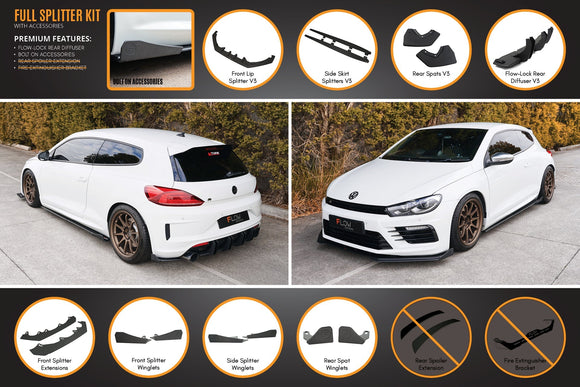 FLOW Designs  Scirocco R FL V3 Full Lip Splitter Set - MODE Auto Concepts