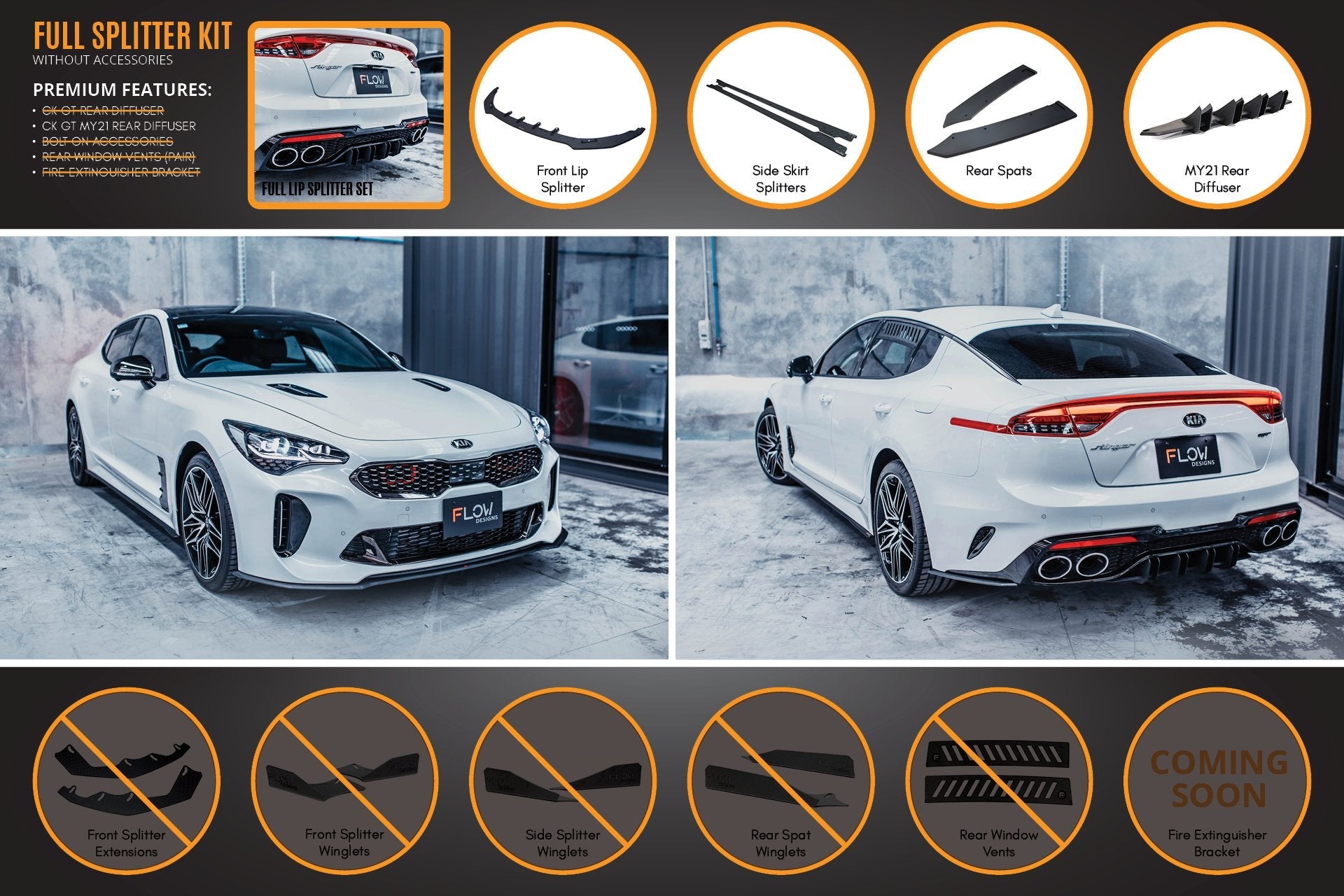 FLOW Designs  Stinger CK GT Full Lip Splitter Set - MODE Auto Concepts
