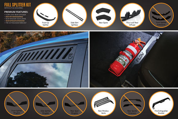 FLOW Designs  i30 SR Hatch (2017-2018) Full Lip Splitter Set - MODE Auto Concepts