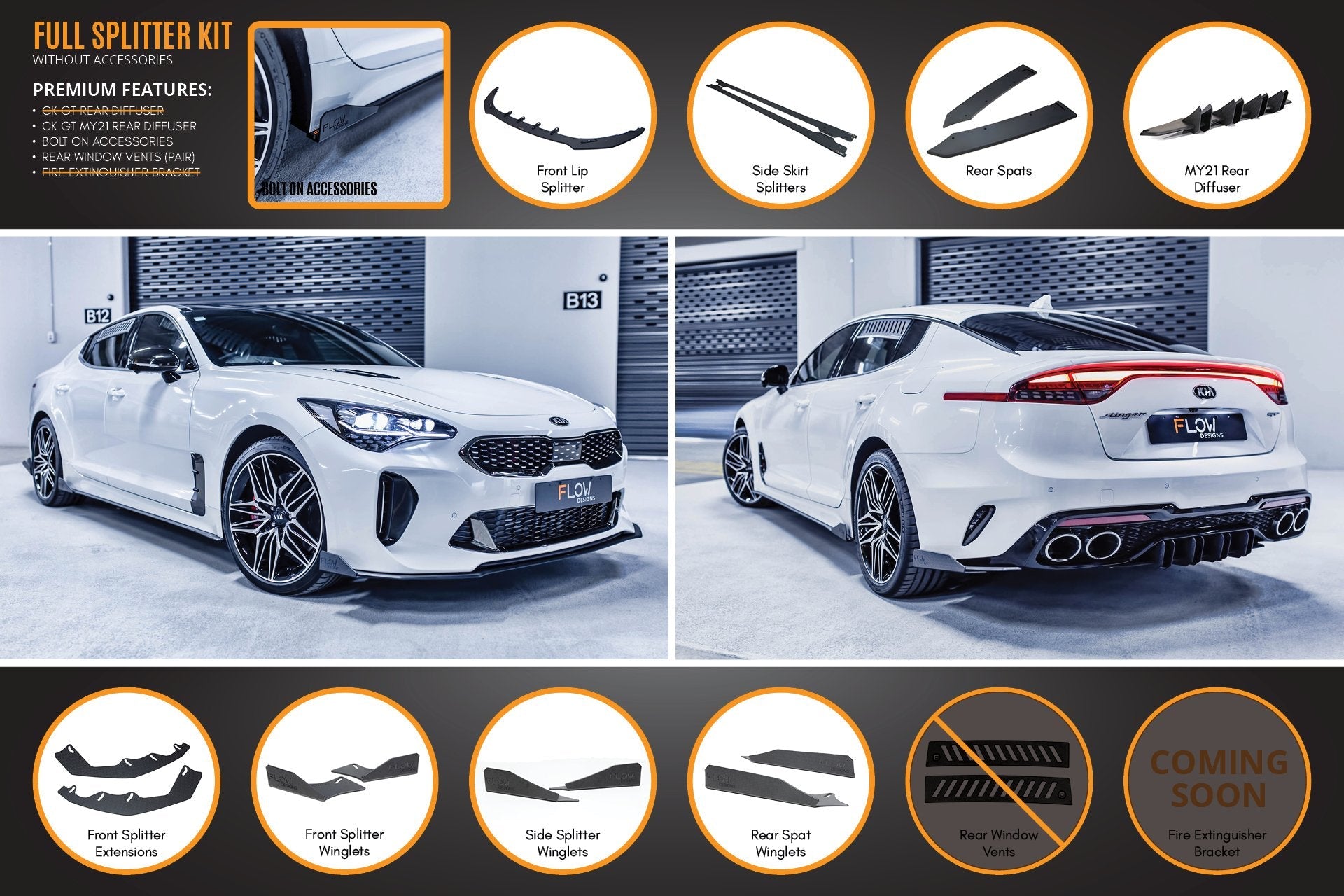FLOW Designs  Stinger CK GT Full Lip Splitter Set - MODE Auto Concepts