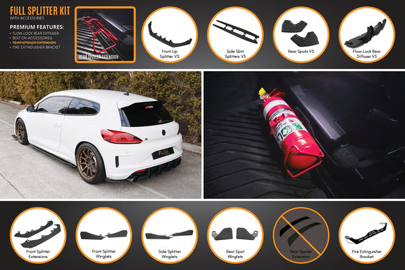 FLOW Designs  Scirocco R FL V3 Full Lip Splitter Set - MODE Auto Concepts