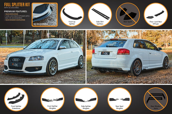 FLOW Designs  S3 8P Hatch (PFL) Full Lip Splitter Set - MODE Auto Concepts