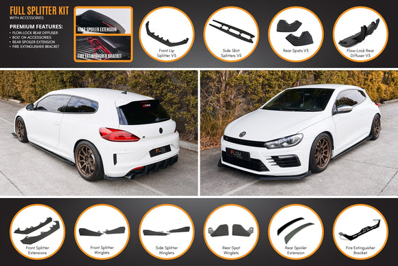 FLOW Designs  Scirocco R FL V3 Full Lip Splitter Set - MODE Auto Concepts