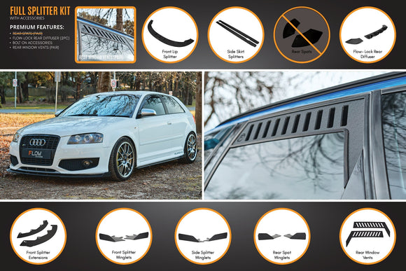 FLOW Designs  S3 8P Hatch (PFL) Full Lip Splitter Set - MODE Auto Concepts