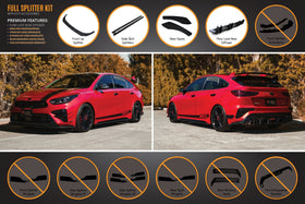 FLOW Designs  Cerato GT Hatch PFL Full Lip Splitter Set - MODE Auto Concepts