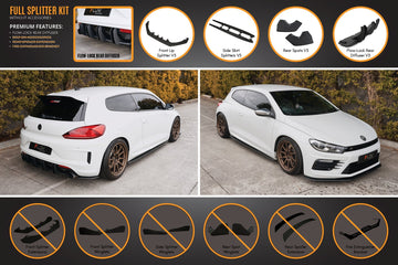 FLOW Designs  Scirocco R FL V3 Full Lip Splitter Set - MODE Auto Concepts