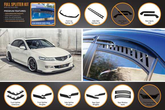 Honda Accord Euro PRE-FACELIFT CL7/CL9 Full Lip Splitter Set - MODE Auto Concepts