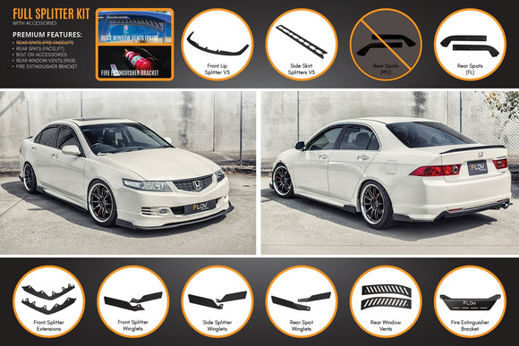 Honda Accord Euro PRE-FACELIFT CL7/CL9 Full Lip Splitter Set - MODE Auto Concepts