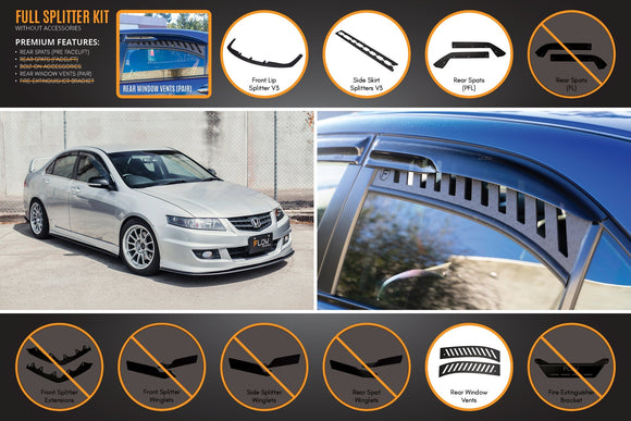 Honda Accord Euro PRE-FACELIFT CL7/CL9 Full Lip Splitter Set - MODE Auto Concepts