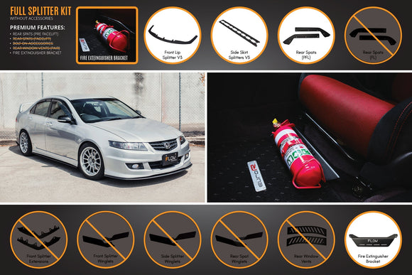FLOW Designs  Honda Accord Euro PRE-FACELIFT CL7/CL9 Full Lip Splitter Set - MODE Auto Concepts