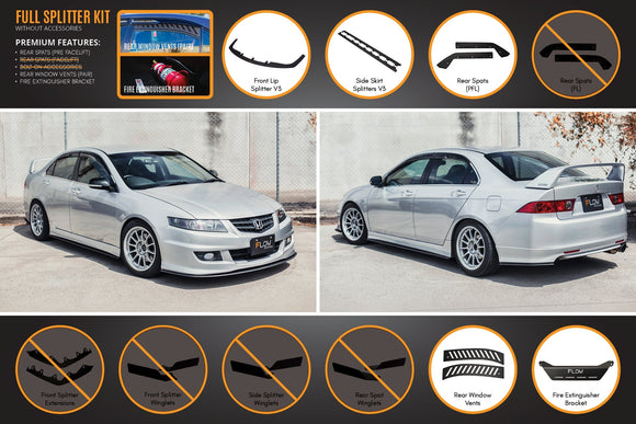 Honda Accord Euro PRE-FACELIFT CL7/CL9 Full Lip Splitter Set - MODE Auto Concepts