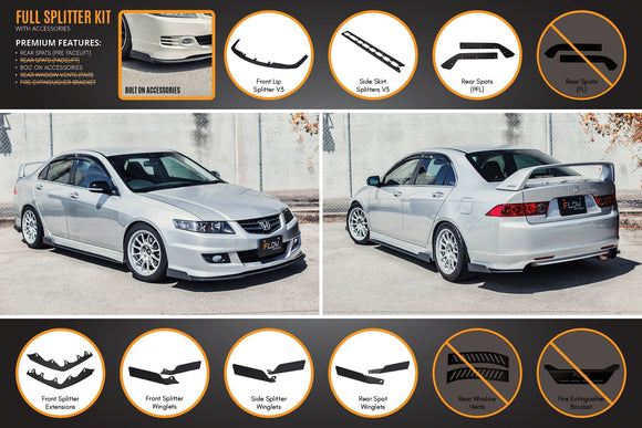 Honda Accord Euro PRE-FACELIFT CL7/CL9 Full Lip Splitter Set - MODE Auto Concepts