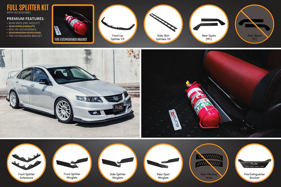 Honda Accord Euro PRE-FACELIFT CL7/CL9 Full Lip Splitter Set - MODE Auto Concepts
