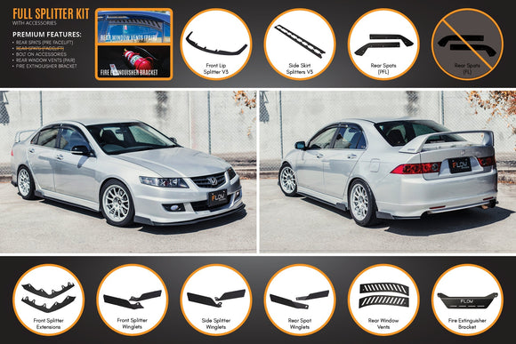 Honda Accord Euro PRE-FACELIFT CL7/CL9 Full Lip Splitter Set - MODE Auto Concepts
