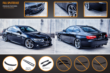 FLOW Designs  E92 M Pre LCI Sport Full Lip Splitter Set - MODE Auto Concepts