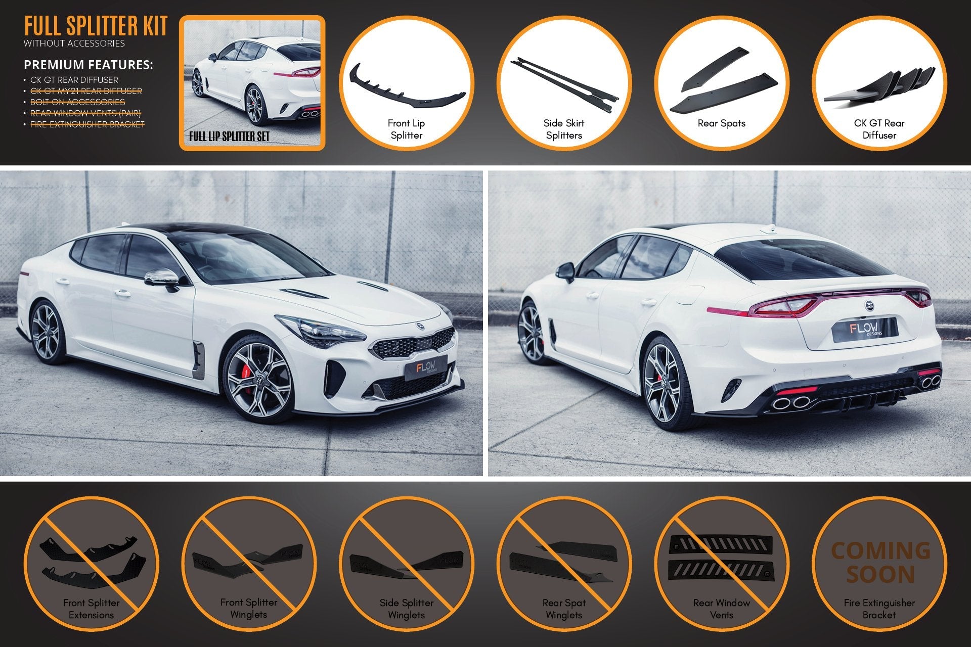 FLOW Designs  Stinger CK GT Full Lip Splitter Set - MODE Auto Concepts