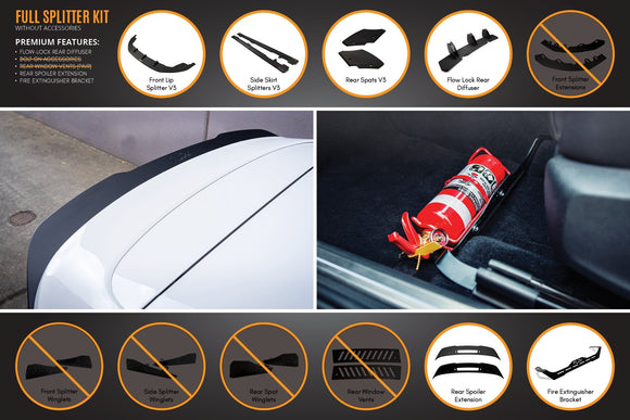 FLOW Designs  MK6 Golf GTI Full Lip Splitter Set - MODE Auto Concepts