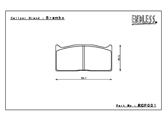 Endless Brake Pad Set RCP001 S580 20mm