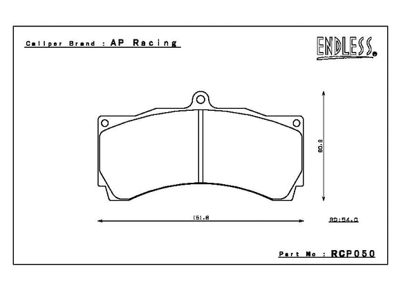 Endless Brake Pad Set RCP050 S580 18mm