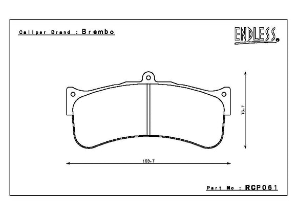 Endless Brake Pad Set RCP061 W003 29mm