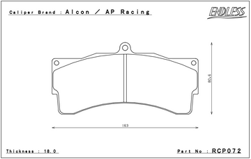 Endless Brake Pad Set RCP072 N84M 25mm - 0