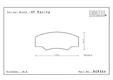 Endless Brake Pad Set RCP094 W003 - 0
