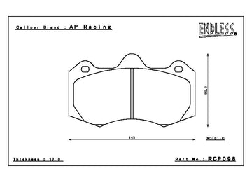 Endless Brake Pad Set RCP098 PC35 - 0