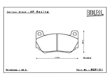 Endless Brake Pad Set RCP101 PC35 - 0