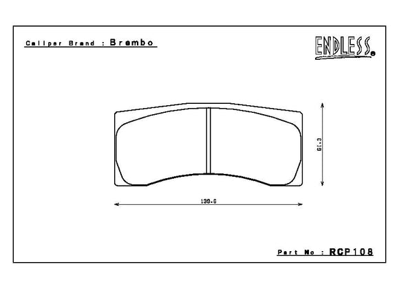 Endless Brake Pad Set RCP108 PC35 17.5mm