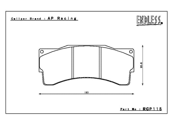 Endless Brake Pad Set RCP115 PC35 25mm