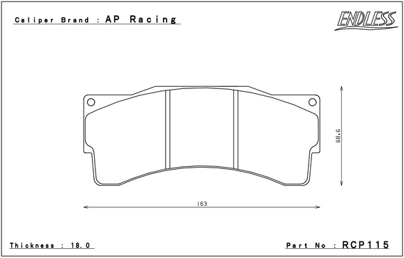 Endless Brake Pad Set RCP115 N84M 30mm