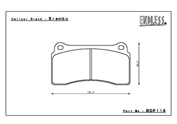 Endless Brake Pad Set RCP118 W003 - 0