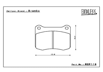Endless Brake Pad Set RCP119 MX72 - 0
