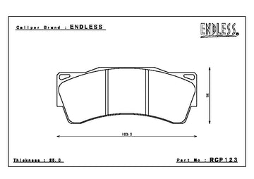 Endless Brake Pad Set RCP123 S580 - 0