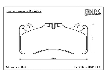 Endless Brake Pad Set RCP136 MXPL - 0