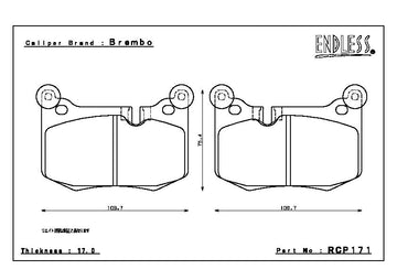Endless Brake Pad Set RCP171 MX72 - 0