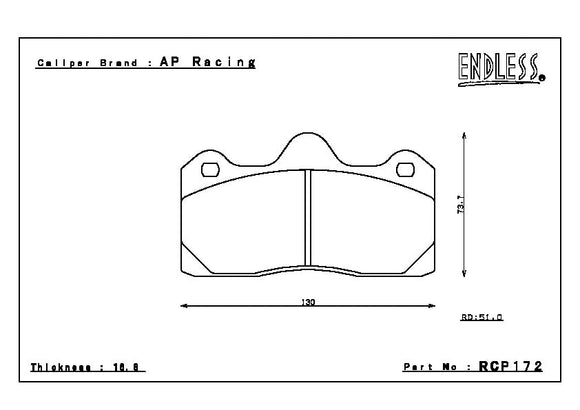 Endless Brake Pad Set RCP172 MXPL