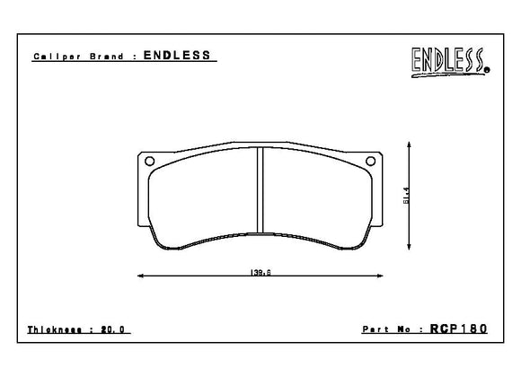 Endless Brake Pad Set RCP180 MX72