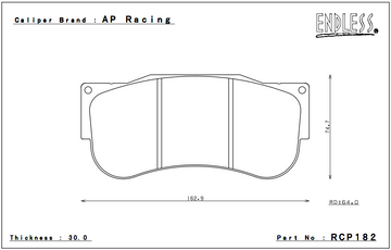 Endless Brake Pad Set RCP182 N84M 30mm - 0