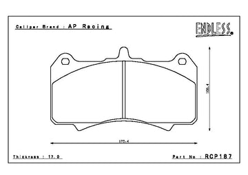 Endless Brake Pad Set RCP187 MP - 0