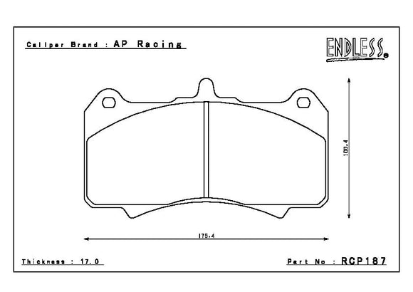 Endless Brake Pad Set RCP187 MX72