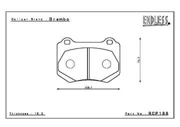 Endless Brake Pad Set RCP188 PC35 - 0