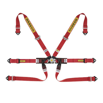 Sabelt 6-Point Alloy FORMULA Harness – 2" Shoulder / Lap Belts (Pull-Up) (Red)