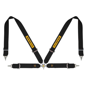 Sabelt 4-Point Steel Harness – 3" Shoulder / Lap Belts (Pull-Up) (Black)