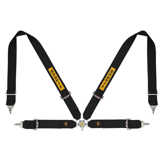 Sabelt 4-Point Steel Harness – 3" Shoulder / Lap Belts (Pull-Up) (Black)