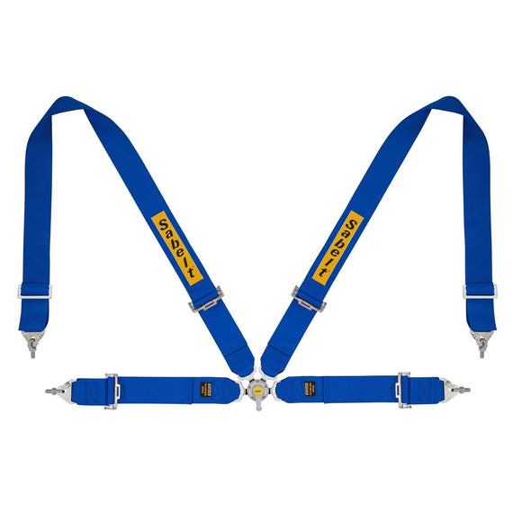 Sabelt 4-Point Steel Harness – 3" Shoulder / Lap Belts (Pull-Up) (Blue)