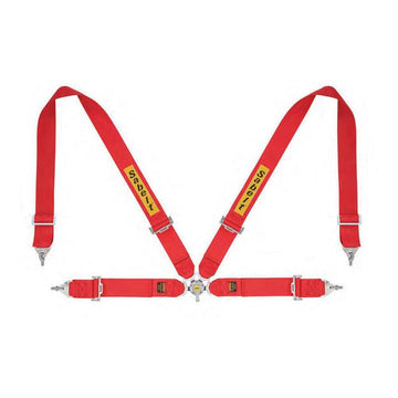 Sabelt 4-Point Steel Harness – 3" Shoulder / Lap Belts (Pull-Up) (Red) - 0