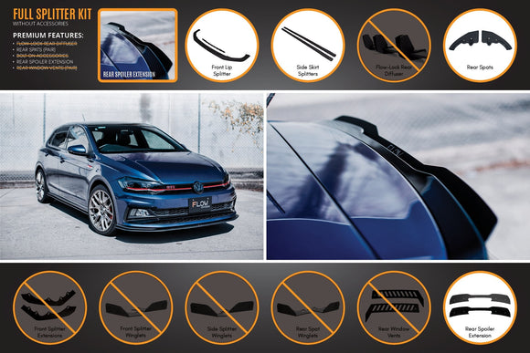 FLOW Designs  AW Polo GTI Full Splitter Set - MODE Auto Concepts