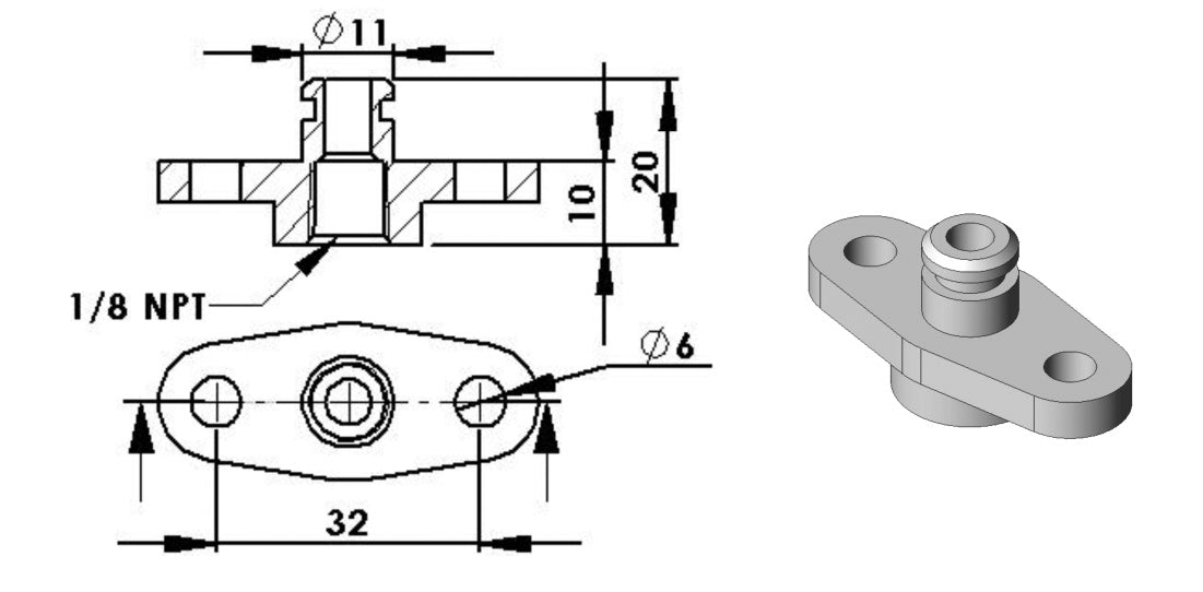 Turbosmart OEM Fuel Rail FPR Adaptor - 0