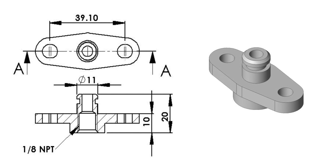 Turbosmart OEM Fuel Rail FPR Adaptor - 0